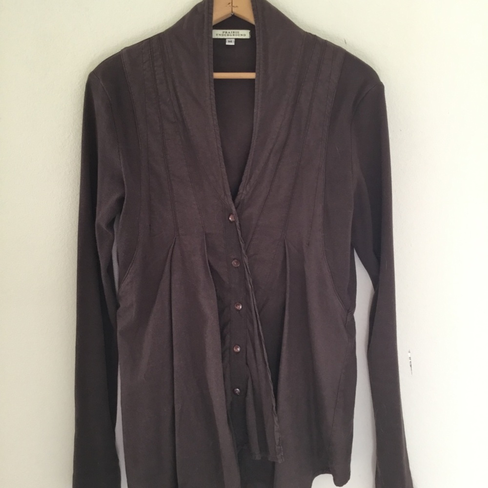 Prairie Underground Deep Brown 100% Cotton Tunic/Top is NWOT! Women's Medium